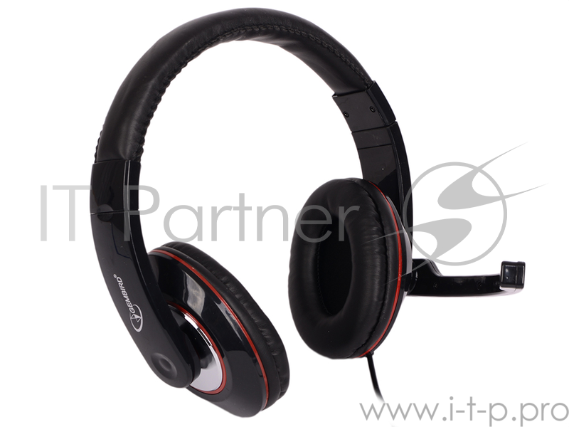 Наушники Gembird MHS-780B Гарнитура стерео , черный, регулятор громкости