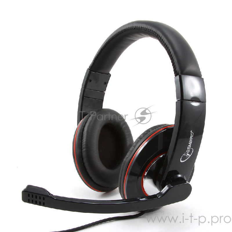 Наушники Gembird MHS-780B Гарнитура стерео , черный, регулятор громкости