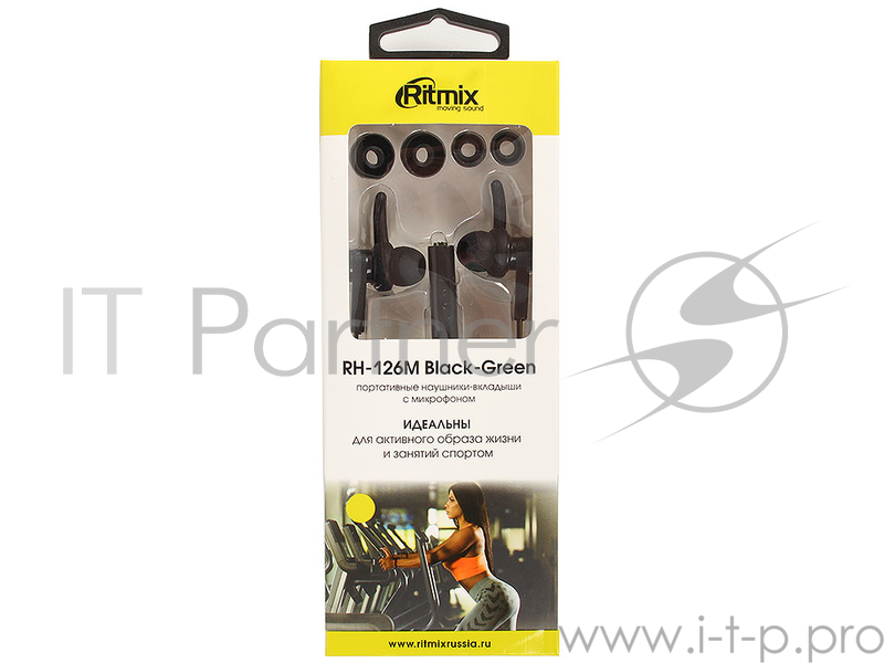 Гарнитура Ritmix RH-126M Black-lignt green