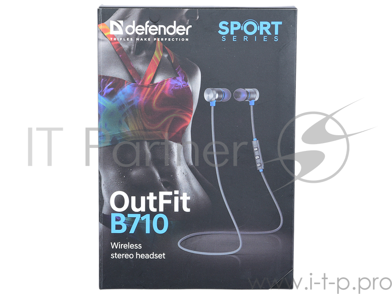 Гарнитура Defender OutFit B710 черный+синий, Bluetooth