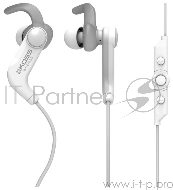 Наушники KOSS BT190iB white,вставные,спорт (Bluetooth, с микрофоном, 4 часа)