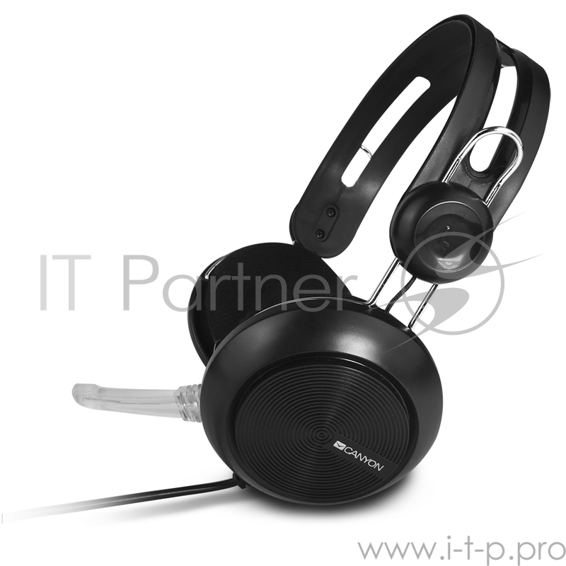 Гарнитура проводная Canyon Stereo Headset Black, USB, Черный CNE-CHSU1B