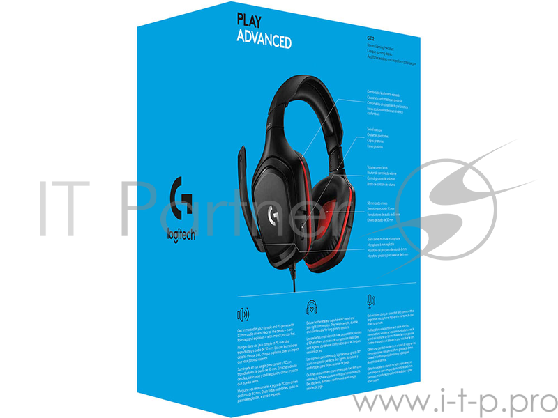 Гарнитура Logitech Headset G332 Wired Gaming Leatherette Retail