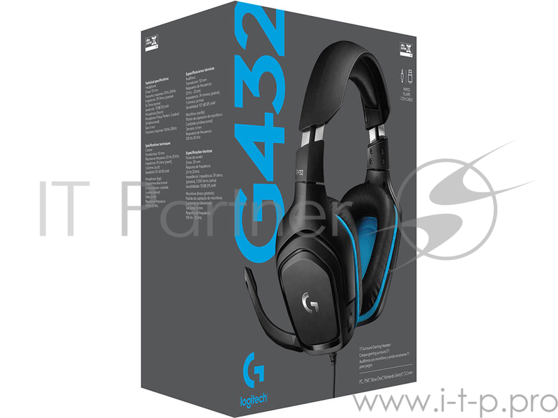 Гарнитура Logitech Headset G432 Wired Gaming Leatherette Retail