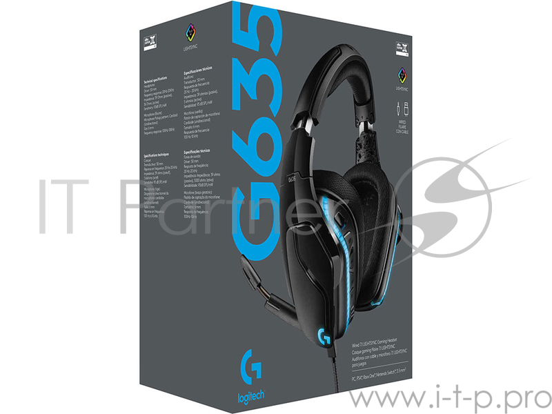 Гарнитура Logitech Headset G635 Wired 7.1 LIGHTSYNC Gaming Retail