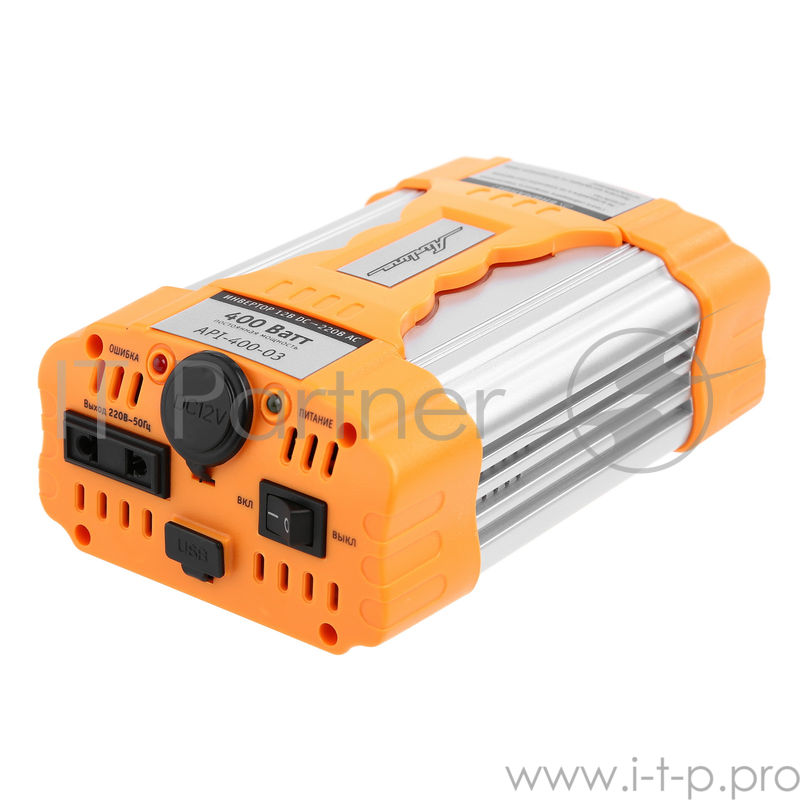 Инвертор AIRLINE API-400-03 Инвертор 12В-220В, 400 Вт (16763)(AIRLINE API-400-03 Инвертор 12В-220В, 400 Вт (16763))