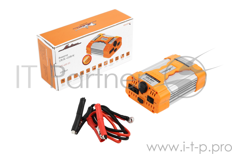 Инвертор AIRLINE API-400-03 Инвертор 12В-220В, 400 Вт (16763)(AIRLINE API-400-03 Инвертор 12В-220В, 400 Вт (16763))