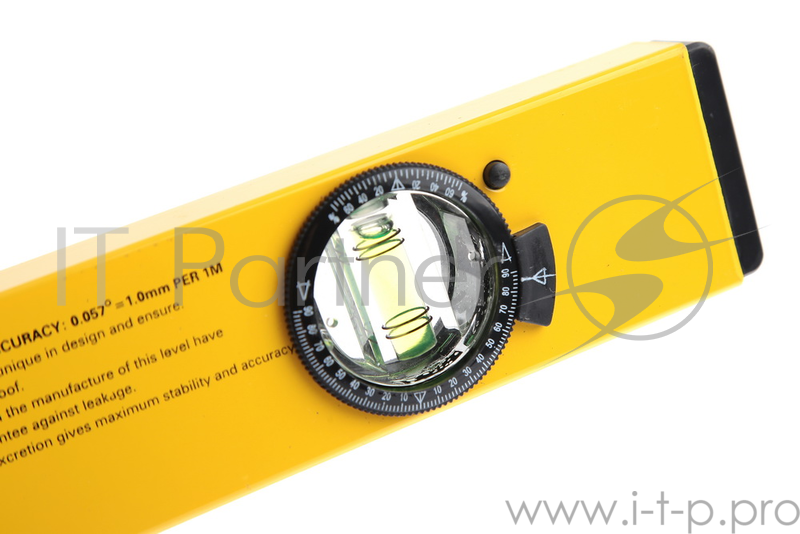 Уровень FIT 18244 профи усиленный 2 глазка + 1 глазок поворот. магнит. желтый 400мм