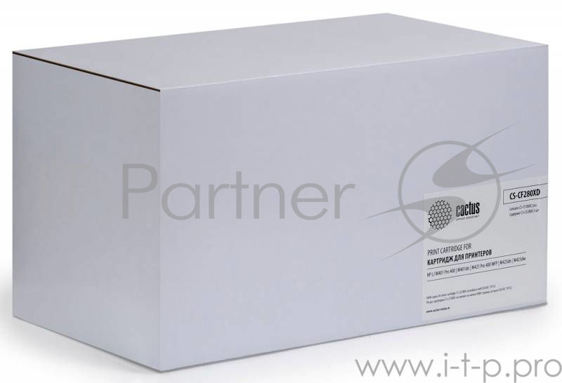 Комплект картриджей (2 шт/уп) Cactus (CF280XD) для HP LJ Pro 400/M401/M425, Bk