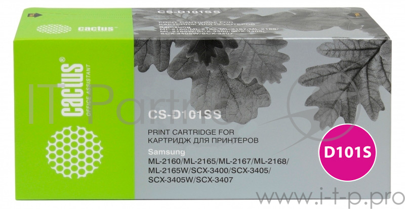 Тонер Картридж Cactus CS-D101SS черный для Samsung ML-2160/2165/2167/2168/SCX-340 (1500стр.)