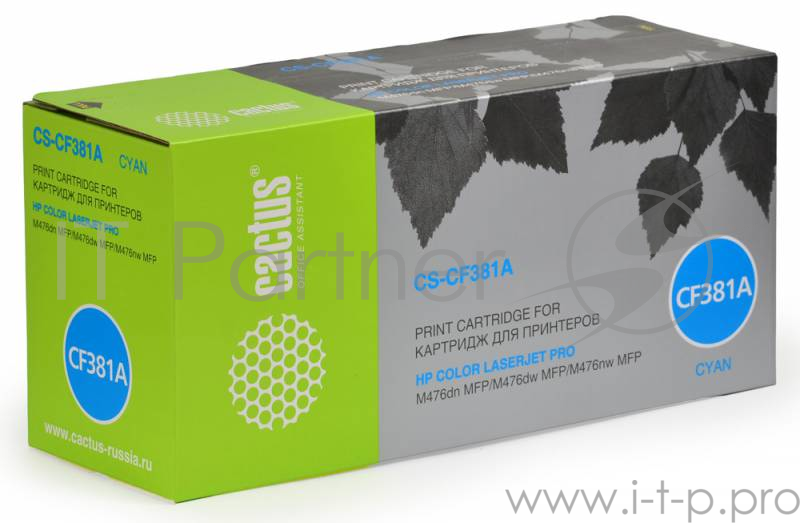 Картридж Cactus (CF381A) для HP LJ Pro M476dn/M476nw/M476dw, № 312A C, 2.7K