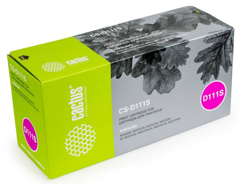 Картридж Cactus (MLT-D111S) для Samsung Xpress M2022/M2020/M2021/M2020W/M2070, Bk, 1K