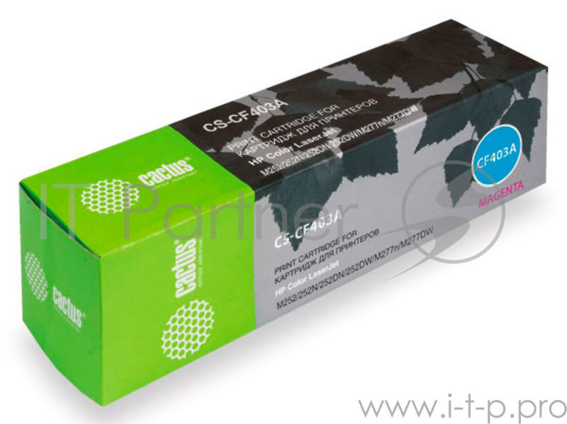 Тонер Картридж Cactus CS-CF403A пурпурный для HP CLJ M252/252N/252DN/252DW/M277n/M2 (1400стр.)
