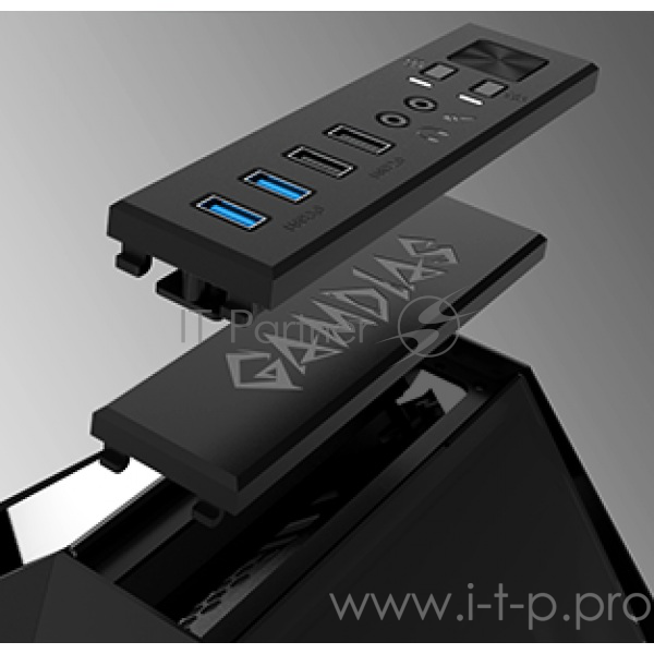 Игровой корпус чёрный Gamdias TALOS P1A (E-ATX, закаленное стекло, RGB fan 3x120 мм, 3xUSB 3.0, 2xUSB 2.0, HD Audio)