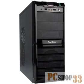 Корпус Exegate EX278396RUS Miditower Exegate XP-329S Black, ATX, <XP400, Black,120mm>, 2*USB, Audio