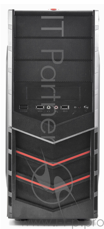 Корпус 3Cott 7001, ATX, 450Вт, черный, 2х USB2.0, 405*196*420мм