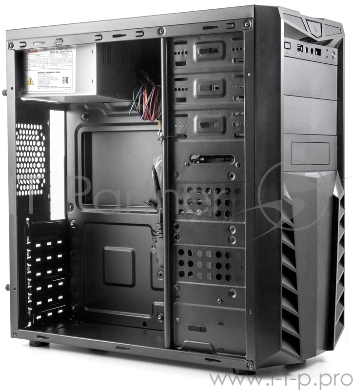 Корпус 3Cott 7002, ATX, 450Вт, черный, 2х USB2.0, 405*196*420мм