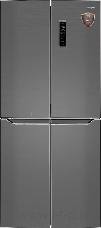 Холодильник Weissgauff WCD 486NFX нержавеющая сталь