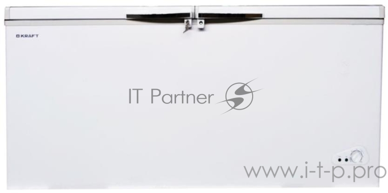 Морозильник ларь KRAFT BD(W)-600QX закрытый, 2 крышки, Энергопотребления A, Общий объем (л): 600, полезный объем (л): 545, количество корзин - 3 шт, Цвет - белый_