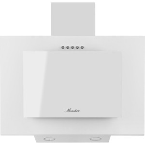 Вытяжка MONSHER TEXNO 60 W Наклонная вытяжка, ширина 60 см, отвод/рециркуляция, 650 м3/час, механическое кнопочное управление, 3 скорости, светодиодное освещение 2*3 Вт, металлические жироулавливающие фильтры, угольный фильтр (опция), цвет: белый