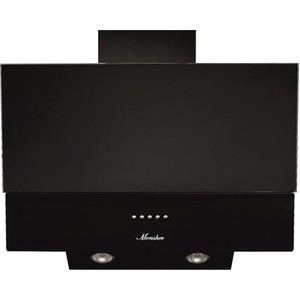 Вытяжка MONSHER KVAZI 60 B Наклонная вытяжка, ширина 60 см, отвод/рециркуляция, 650 м3/час, механическое кнопочное управление, 3 скорости, светодиодное освещение 2*3 Вт, металлические жироулавливающие фильтры, угольный фильтр (опция), 58 дБ, цвет: че