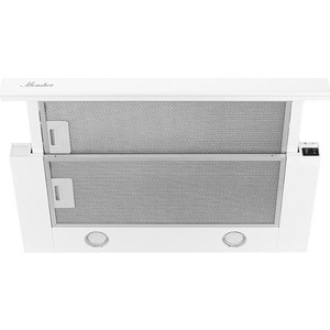 Встраиваемая вытяжка MONSHER TELE II 50 W , ширина 50 см, отвод/рециркуляция, 480 м3/час, механическое управление, 2 скорости, светодиодное освещение 2х3 Вт, металлические жироулавливающие фильтры, угольный фильтр (опция),