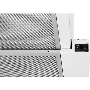 Встраиваемая вытяжка MONSHER TELE II 50 W , ширина 50 см, отвод/рециркуляция, 480 м3/час, механическое управление, 2 скорости, светодиодное освещение 2х3 Вт, металлические жироулавливающие фильтры, угольный фильтр (опция),