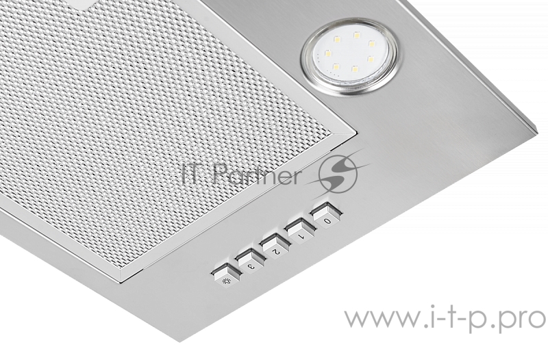 Вытяжка MONSHER INNA 55 X Встраиваемая вытяжка(моноблок), ширина 55 см, отвод/рециркуляция, 650 м3/час, механическое управление, 3 скорости, светодиодное освещение 2х3 Вт, металлические жироулавливающие фильтры, угольный фильтр (опция), цвет нержаве