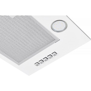 Встраиваемая вытяжка MONSHER INNA 55 W (моноблок), ширина 55 см, отвод/рециркуляция, 650 м3/час, механическое управление, 3 скорости, светодиодное освещение 2х3 Вт, металлические жироулавливающие фильтры, угольный фильтр (опция), цвет белый