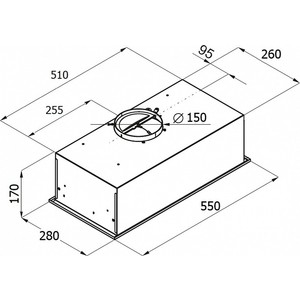 Встраиваемая вытяжка MONSHER INNA 55 W (моноблок), ширина 55 см, отвод/рециркуляция, 650 м3/час, механическое управление, 3 скорости, светодиодное освещение 2х3 Вт, металлические жироулавливающие фильтры, угольный фильтр (опция), цвет белый