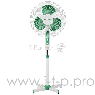 Вентилятор напольный DELTA DL-020N белый с зеленым min=4 шт (Россия) (4):