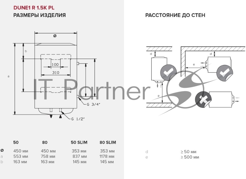 Накопительный водонагреватель Ariston DUNE1 R 80 V 1.5K PL