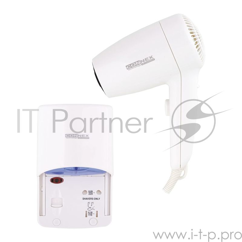 Фен настенный CONNEX HAD-120-18A 1200Вт пластик