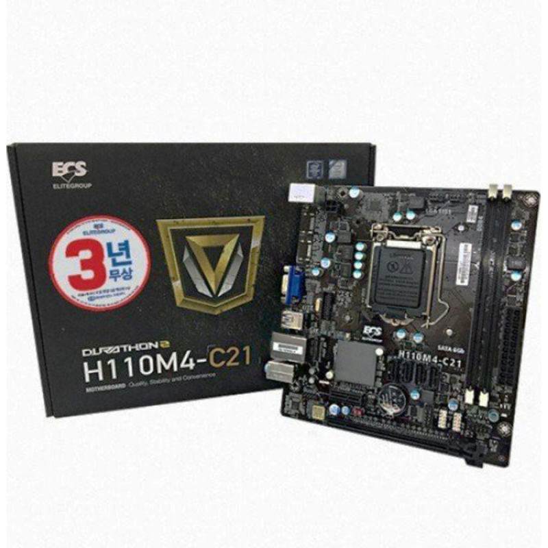 Материнская плата MB EliteGroup (ECS) H110M4-C21, Socket 1151, Intel®H110, 2xDDR4-2133, D-SUB, 1xPCI-Ex16, 1xPCI-Ex1, 4xSATA3, 6 Ch Audio, GLan, (2+2)xUSB2.0, (2+2)xUSB3.0, 2xPS/2, mATX