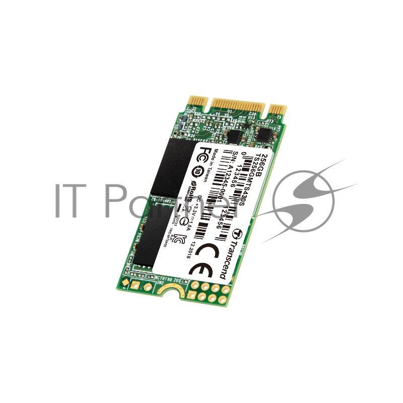 Накопитель SSD Transcend M.2 MTS430 SATA-III 256GB <TS256GMTS430S> 3D NAND TLC