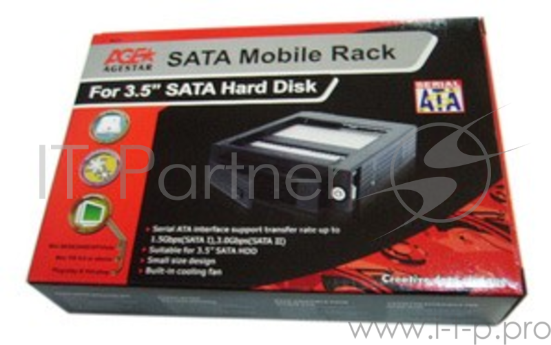 Сменный бокс для HDD AgeStar SMRP SATA II пластик черный 3.5