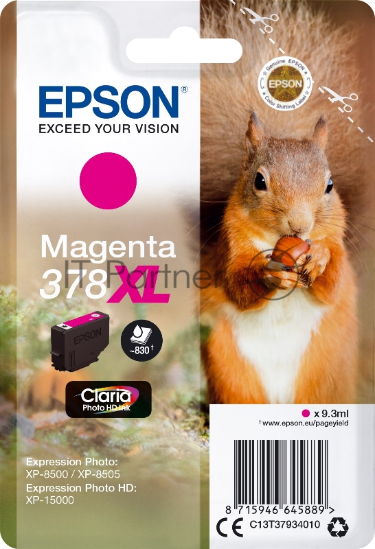 Струйный картридж Singlepack Magenta 378XL Claria Photo HD Ink