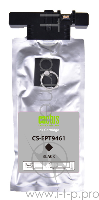 Картридж струйный Cactus CS-EPT9461 черный (180мл) для Epson WF-C5290DW/WF-C5790DW