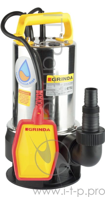 Насос GRINDA GSPP-165-6 погружной 550Вт 10000л/час напор 6м д/грязной воды