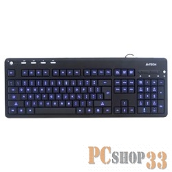 Клавиатура Keyboard A4Tech KD-126-1 USB (Черный + син. подсветка) 618754