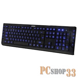 Клавиатура Keyboard A4Tech KD-600L BLUELIGHT USB 114 клавиш, мультимедиа, X-Slim, подсветка 624593