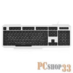 Клавиатура Oklick 740G белый/бело-черный USB LED 336021