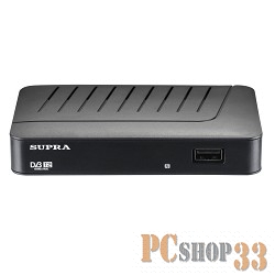 Цифровая ТВ приставка SUPRA SDT-77 {внешний TV-тюнер, цифровой, работает без компьютера, вывод HD-изображения, пульт ДУ}