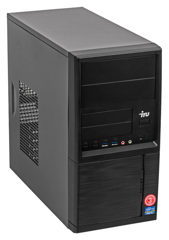 ПК IRU Office 315 MT i3 8100 (3.6)/8Gb/SSD120Gb/UHDG 630/Windows 10 Home Single Language 64/GbitEth/400W/черный