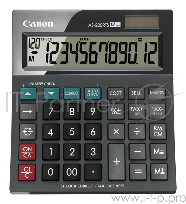 Калькулятор Калькулятор бухгалтерский Canon AS-220RTS черный 12-разр.