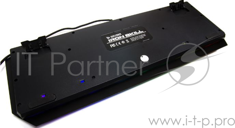 Клавиатура игровая QCYBER IRON SKILL (QC-03-008DV03) RGB подсветка, металл. корпус, подсветка двух шрифтов, держатель для телефона, тканевый кабель.