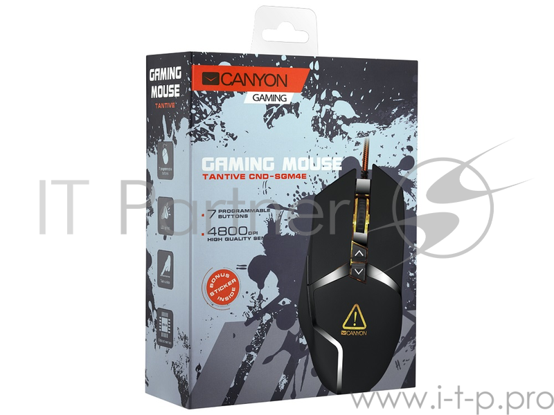 Мышь проводная Canyon Tantive, 4800dpi, USB, Черный CND-SGM4E