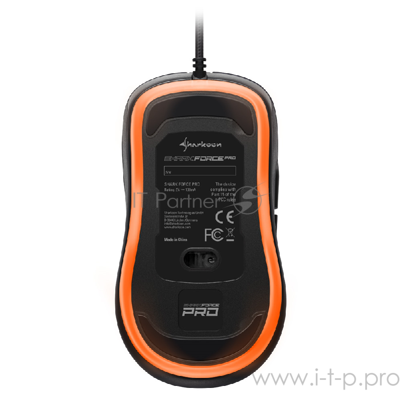 Игровая мышь Sharkoon SHARK FORCE PRO orange (6 кнопок, 3200 dpi, USB)