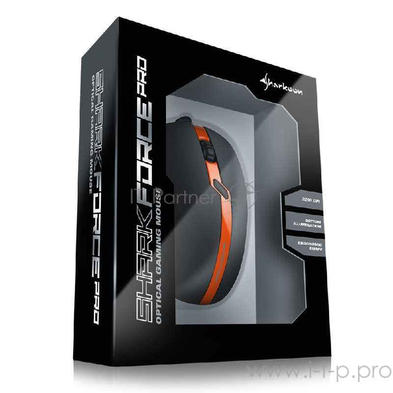 Игровая мышь Sharkoon SHARK FORCE PRO orange (6 кнопок, 3200 dpi, USB)