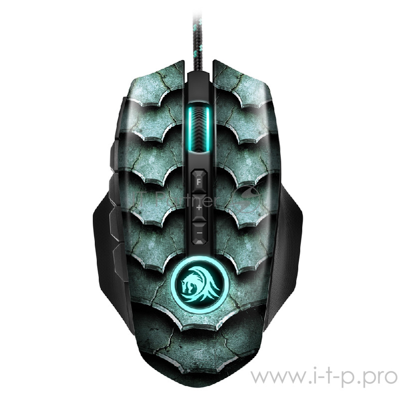 Игровая мышь Sharkoon Drakonia II Green (12 кнопок, 15000 dpi, USB, RGB подсветка)
